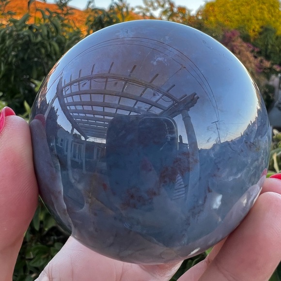 Quartzy Colorful Moss Agate Sphere - Picture 7 of 9